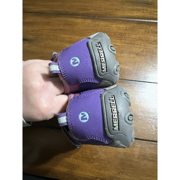 Merrell Size 2M Girls Purple Pink Hook And Loop Hiking Sandal - Picture 7 of 8